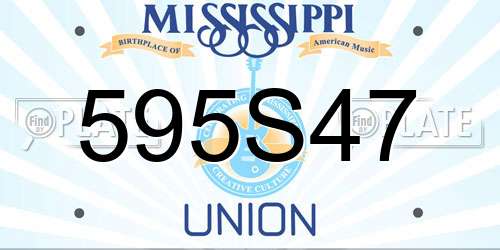 595S47 Mississippi License Plate