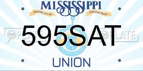 595SAT Mississippi License Plate