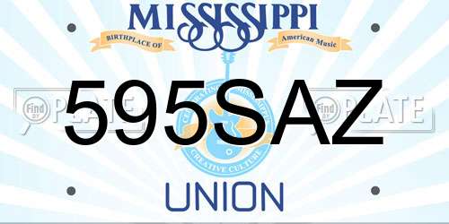 595SAZ Mississippi License Plate