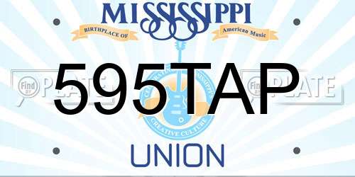 595TAP Mississippi License Plate