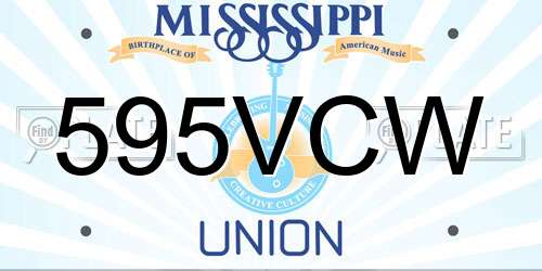 595VCW Mississippi License Plate
