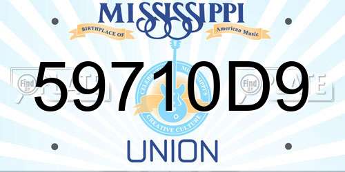 59710D9 Mississippi License Plate