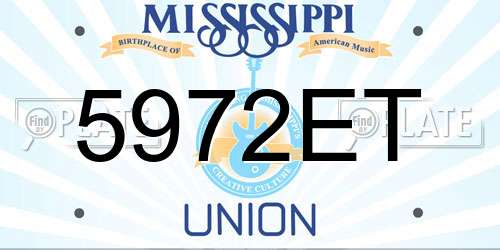 5972ET Mississippi License Plate