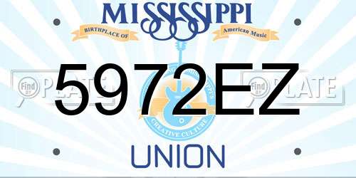 5972EZ Mississippi License Plate