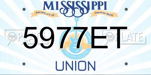 5977ET Mississippi License Plate