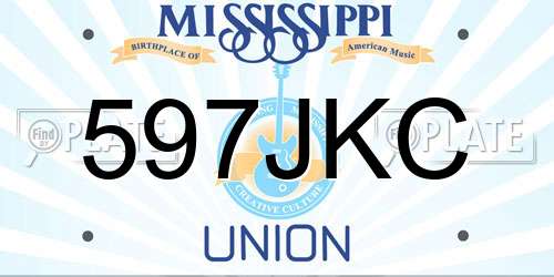 597JKC Mississippi License Plate