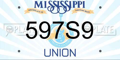 597S9 Mississippi License Plate