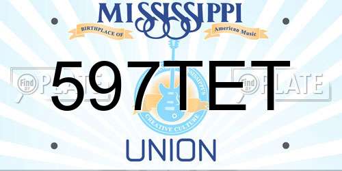 597TET Mississippi License Plate