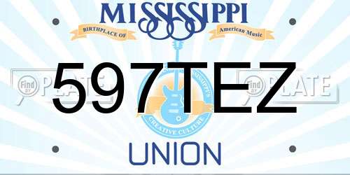597TEZ Mississippi License Plate