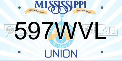 597WVL Mississippi License Plate