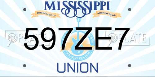 597ZE7 Mississippi License Plate