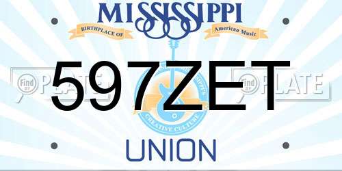 597ZET Mississippi License Plate