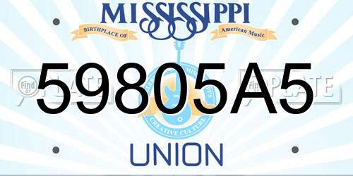 59805A5 Mississippi License Plate