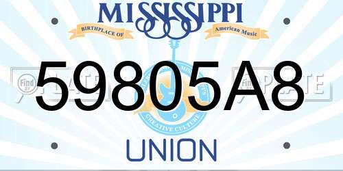 59805A8 Mississippi License Plate