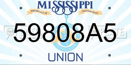 59808A5 Mississippi License Plate