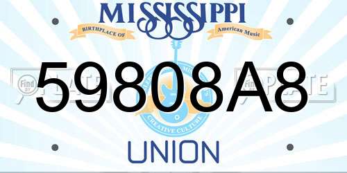 59808A8 Mississippi License Plate
