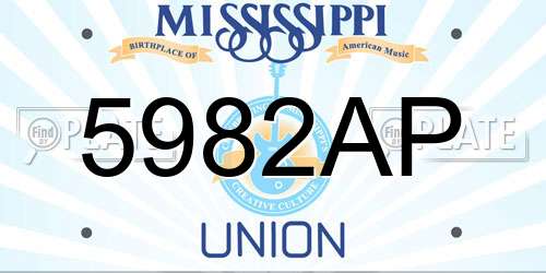 5982AP Mississippi License Plate