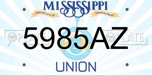 5985AZ Mississippi License Plate