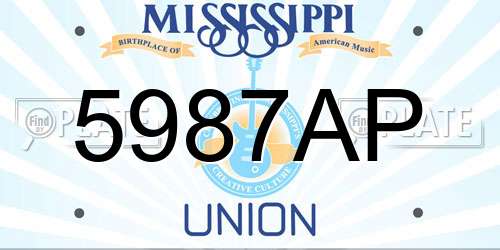5987AP Mississippi License Plate