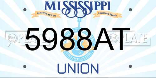 5988AT Mississippi License Plate