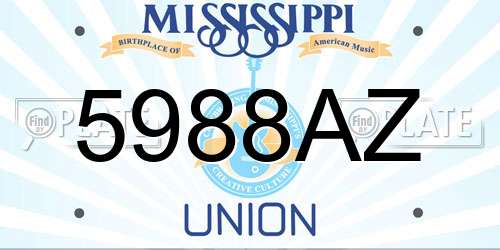 5988AZ Mississippi License Plate