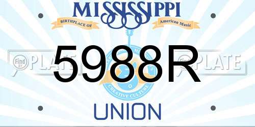 5988R Mississippi License Plate