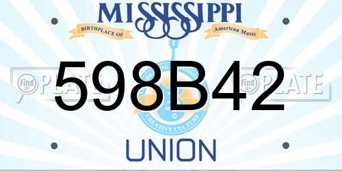 598B42 Mississippi License Plate