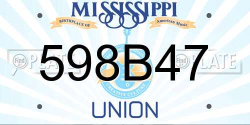 598B47 Mississippi License Plate