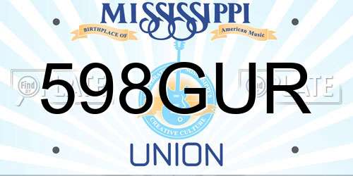 598GUR Mississippi License Plate