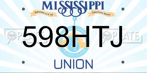 598HTJ Mississippi License Plate