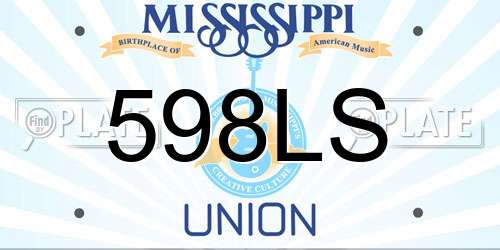 598LS Mississippi License Plate