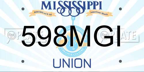 598MGI Mississippi License Plate