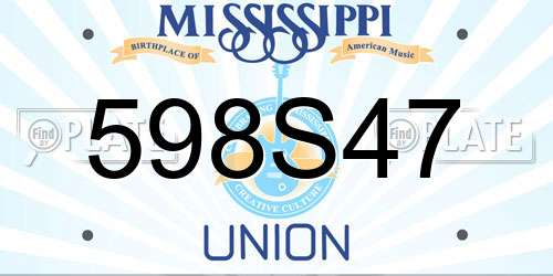 598S47 Mississippi License Plate