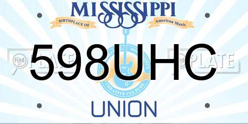 598UHC Mississippi License Plate
