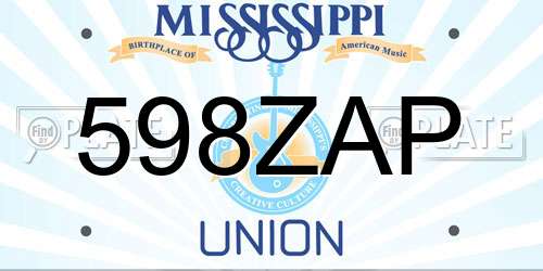598ZAP Mississippi License Plate