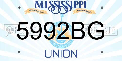 5992BG Mississippi License Plate