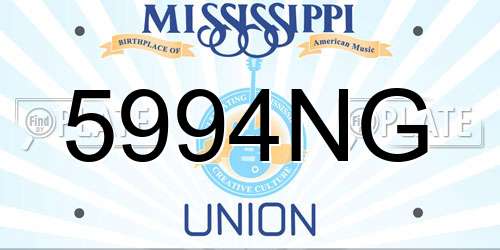 5994NG Mississippi License Plate