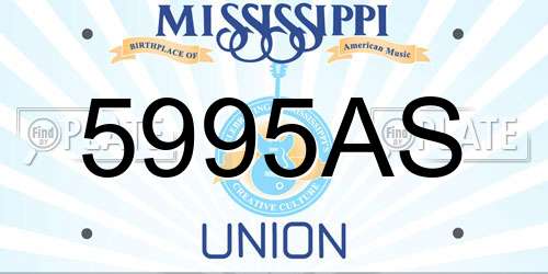 5995AS Mississippi License Plate