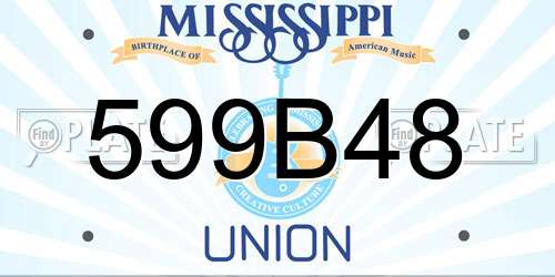 599B48 Mississippi License Plate
