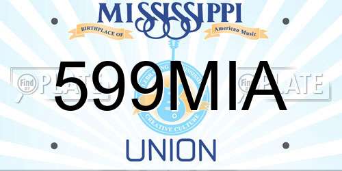 599MIA Mississippi License Plate