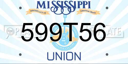 599T56 Mississippi License Plate