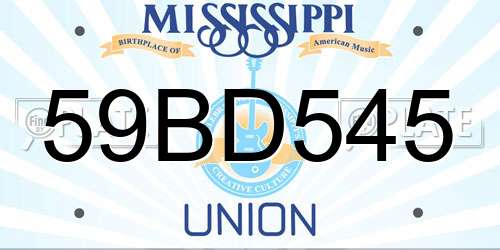 59BD545 Mississippi License Plate