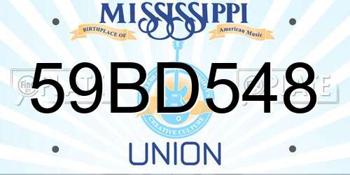 59BD548 Mississippi License Plate