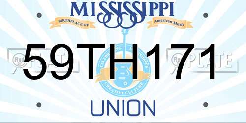 59TH171 Mississippi License Plate