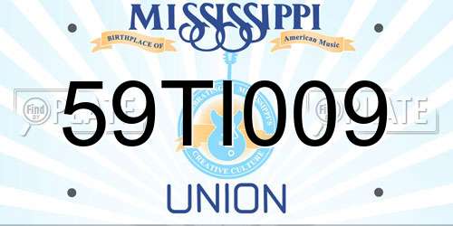 59TI009 Mississippi License Plate