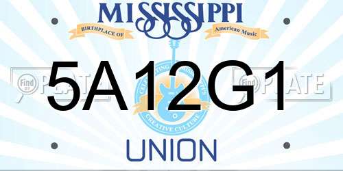 5A12G1 Mississippi License Plate
