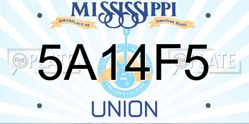 5A14F5 Mississippi License Plate