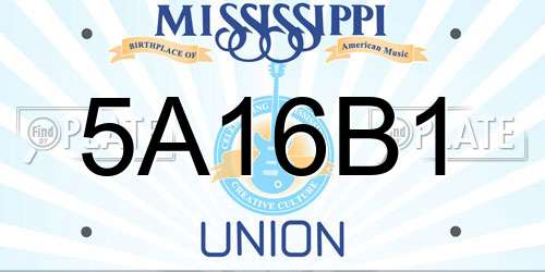 5A16B1 Mississippi License Plate