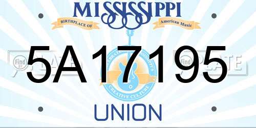 5A17195 Mississippi License Plate