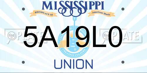 5A19L0 Mississippi License Plate